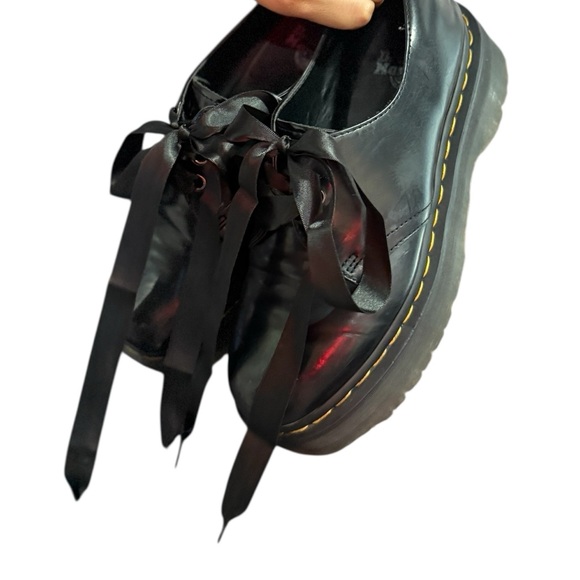 DR.MARTEN Holly Leather Oxford Lace Up Ribbon Platform Loafers - Picture 4 of 13